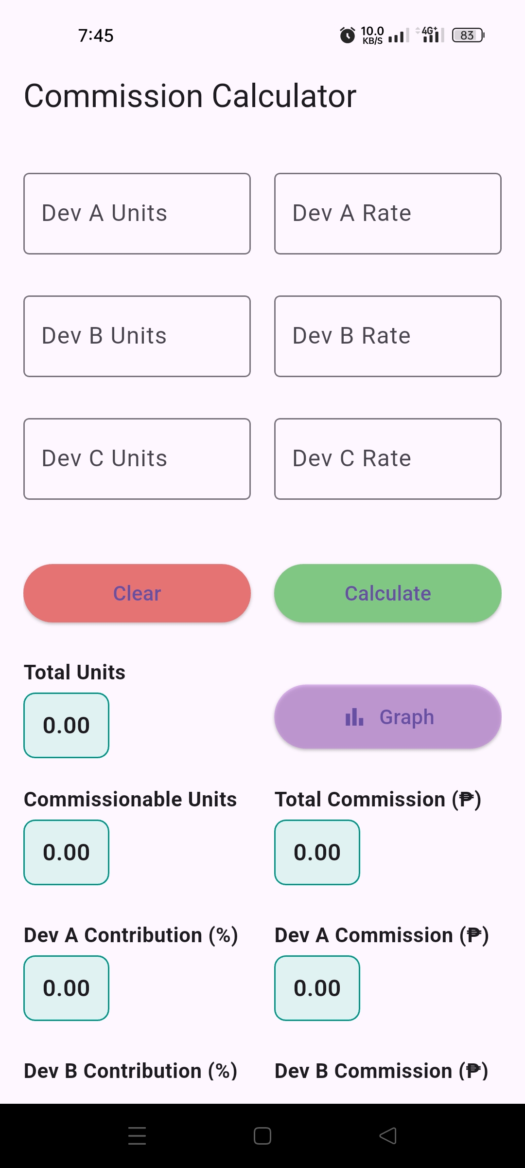 Commission Calculator Screenshot 1