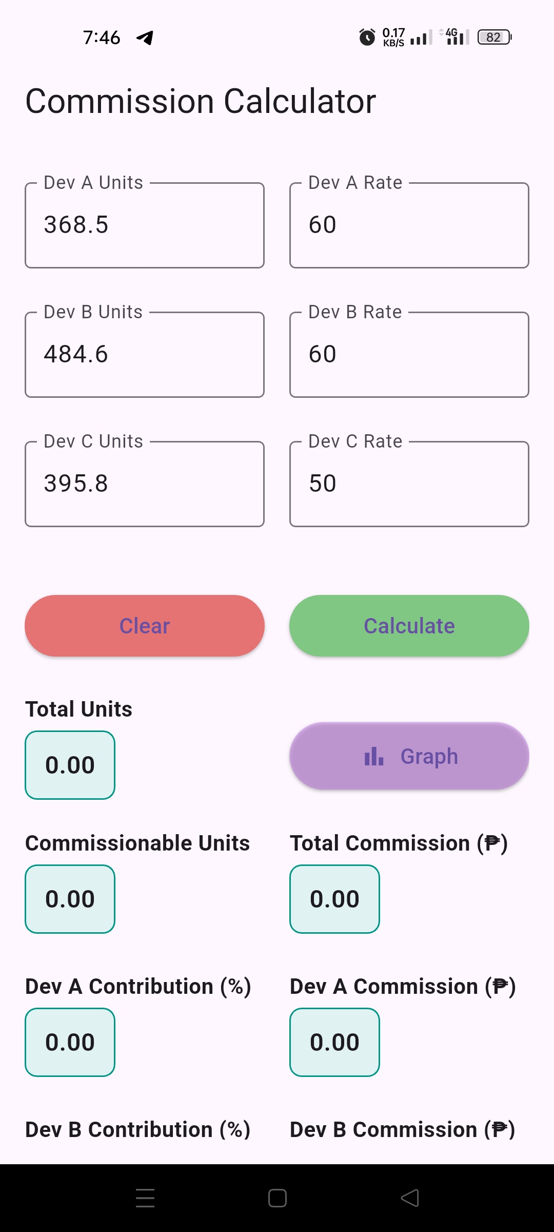 Commission Calculator Screenshot 2
