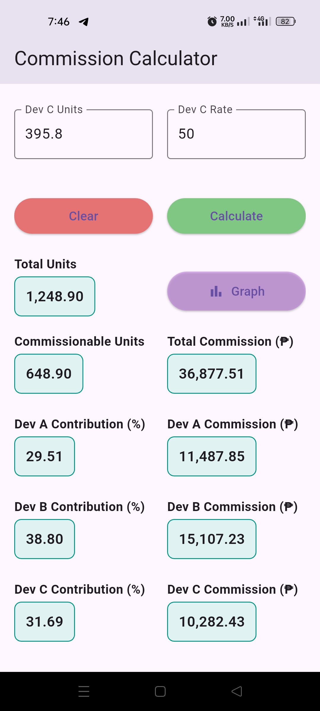 Commission Calculator Screenshot 3