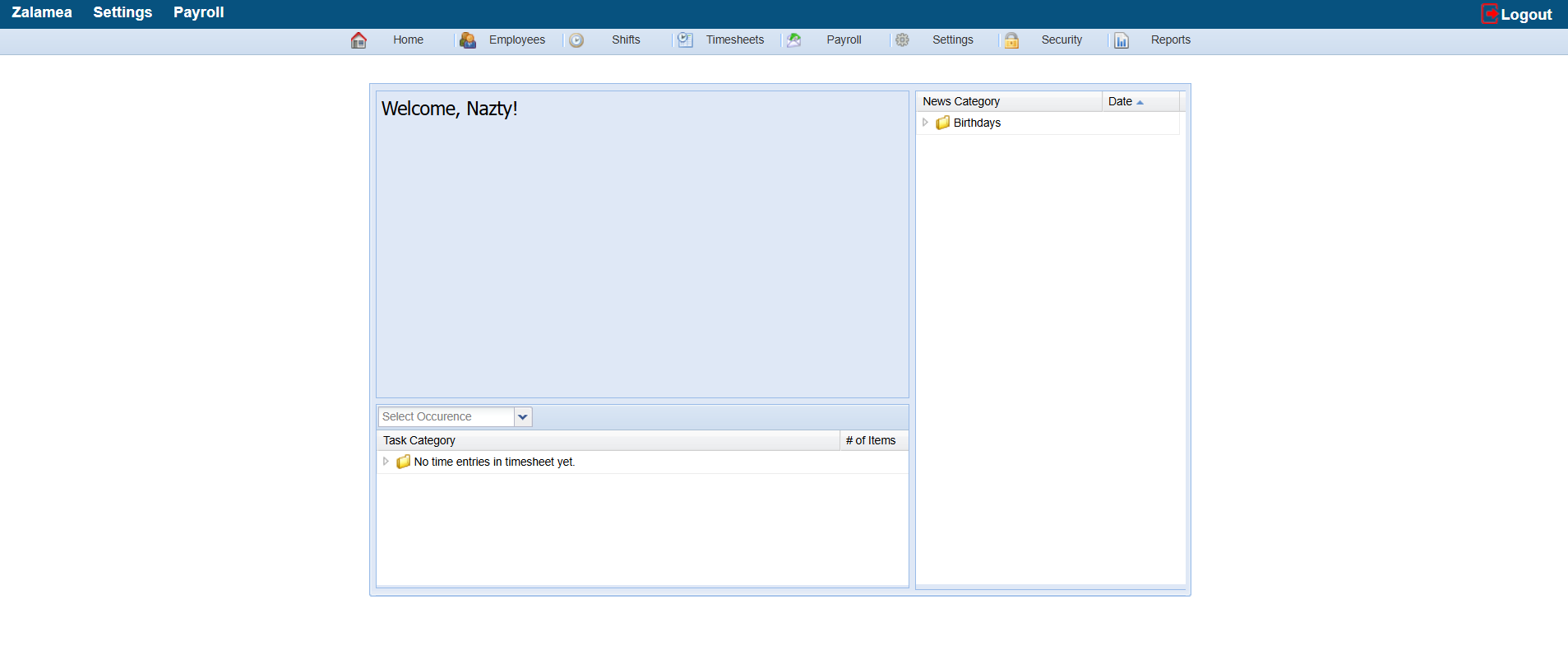 Payroll Screenshot